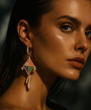 Aurélise — 18K Gold Plated Geometric Zircon Drop Earrings