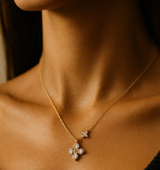 Chance Éternelle — 925 Sterling Silver Clover CZ Diamond Necklace