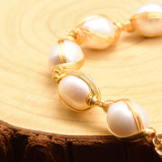 Floréa — 18K Gold Plated Pearl & Turquoise Retro Bracelet