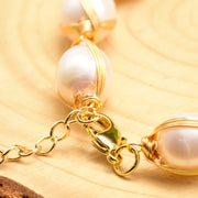 Floréa — 18K Gold Plated Pearl & Turquoise Retro Bracelet