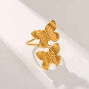 Aurelia Éternelle — Butterfly Open Ring in 18K Gold Finish