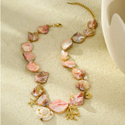 Coraléa — 18K Gold Plated Shell Accents Beaded Necklace