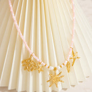 Solmare — 18K Gold Plated Beaded Chain Charm Necklace