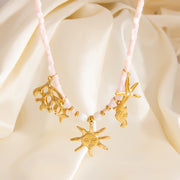 Solmare — 18K Gold Plated Beaded Chain Charm Necklace