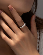 Sezelini Lumière — 925 Sterling Silver Geometric Floral Zircon Jewelry Set