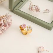 Fleur de Joie – Bloom Ring with Gold Finish