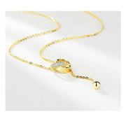 Liaison Élégante — 925 Sterling Silver Double Ring Tassel Necklace