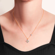 Chance Éternelle — 925 Sterling Silver Clover CZ Diamond Necklace