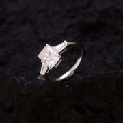 Lueur Radieuse – 2.0ct Radiant-Cut Certified Moissanite Ring