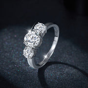 Lune Brillante – 1.6ct Certified Moissanite Halo Ring