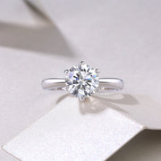 Lune Blanche – 1.0ct Certified Moissanite Engagement Ring