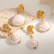 Coquillage Doré — 18K Gold Plated Marine Shell Studs