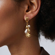 Golden Shore — 18K Gold Plated Starfish & Shell Drop Earrings