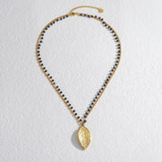 Ocean Muse – Titanium Steel Double Layer Leaf & Starfish Necklace