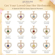 Rosavive — 925 Sterling Silver Double Heart & Rose Necklace