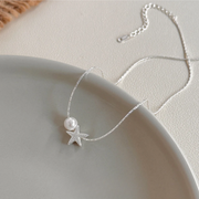 Lustrella — Starfish Glass Bead Bamboo 925 Sterling Silver Necklace