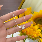 Lustrella — Starfish Glass Bead Bamboo 925 Sterling Silver Necklace