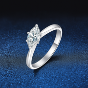 Lunara – 0.5ct Certified Moissanite Marquise Cut Sterling Silver Ring