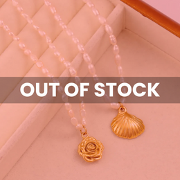 Selvora — 18K Gold Plated Rose Shell Pendant Necklace