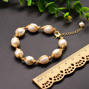 Floréa — 18K Gold Plated Pearl & Turquoise Retro Bracelet