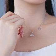Aqualure —  925 Sterling Silver Starfish & Fish Tail Motifs Necklace