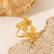 Aurelia Éternelle — Butterfly Open Ring in 18K Gold Finish