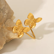 Aurelia Éternelle — Butterfly Open Ring in 18K Gold Finish