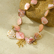 Coraléa — 18K Gold Plated Shell Accents Beaded Necklace