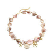 Coraléa — 18K Gold Plated Shell Accents Beaded Necklace