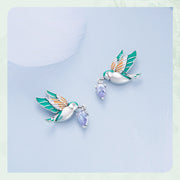 Sezelini Alouette – 925 Sterling Silver Bird Ring & Earrings