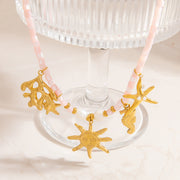 Solmare — 18K Gold Plated Beaded Chain Charm Necklace