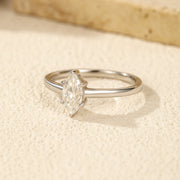Lunara – 0.5ct Certified Moissanite Marquise Cut Sterling Silver Ring