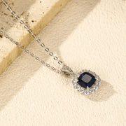 Lueur Carrée — Rhodium Plated 925 Sterling Silver Square Necklace