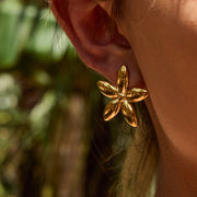 Fleur Dorée — 18K Gold Plated Floral Stud Earrings