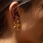 Fleur Dorée — 18K Gold Plated Floral Stud Earrings