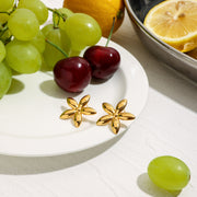 Fleur Dorée — 18K Gold Plated Floral Stud Earrings