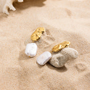 Perla Libre — Freshwater Pearl Geometric Drop Earrings