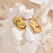 Perla Libre — Freshwater Pearl Geometric Drop Earrings