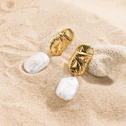 Perla Libre — Freshwater Pearl Geometric Drop Earrings