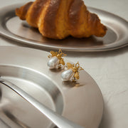 Reine Abeille — 18K Gold Plated Pearl Bee Studs