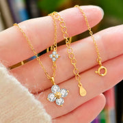 Chance Éternelle — 925 Sterling Silver Clover CZ Diamond Necklace