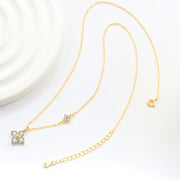 Chance Éternelle — 925 Sterling Silver Clover CZ Diamond Necklace
