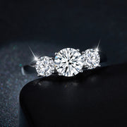 Lune Brillante – 1.6ct Certified Moissanite Halo Ring