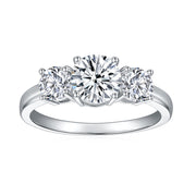 Lune Brillante – 1.6ct Certified Moissanite Halo Ring
