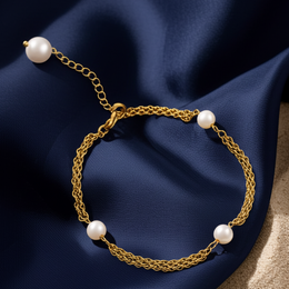 Aurora Pearl — 18K Gold Plated Statement Bracelet