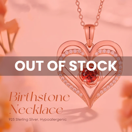 Rosavive — 925 Sterling Silver Double Heart & Rose Necklace