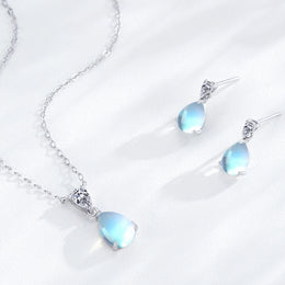 Luna Drop – 925 Sterling Silver Moonstone Jewelry Set
